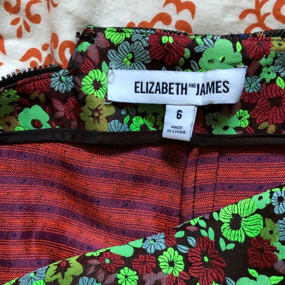 Elizabeth James asymmetric zipper print skirt full - Picture 6 of 7